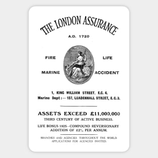 The London Assurance - Insurance - 1929 Vintage Advert Sticker